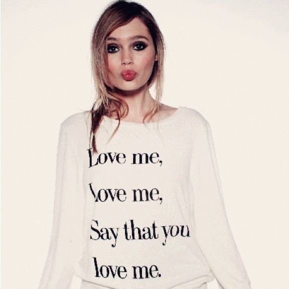 Wildfox Tops - Wildfox Lovefool “Love Me Love Me” Graphic Pullover Sweatshirt Small